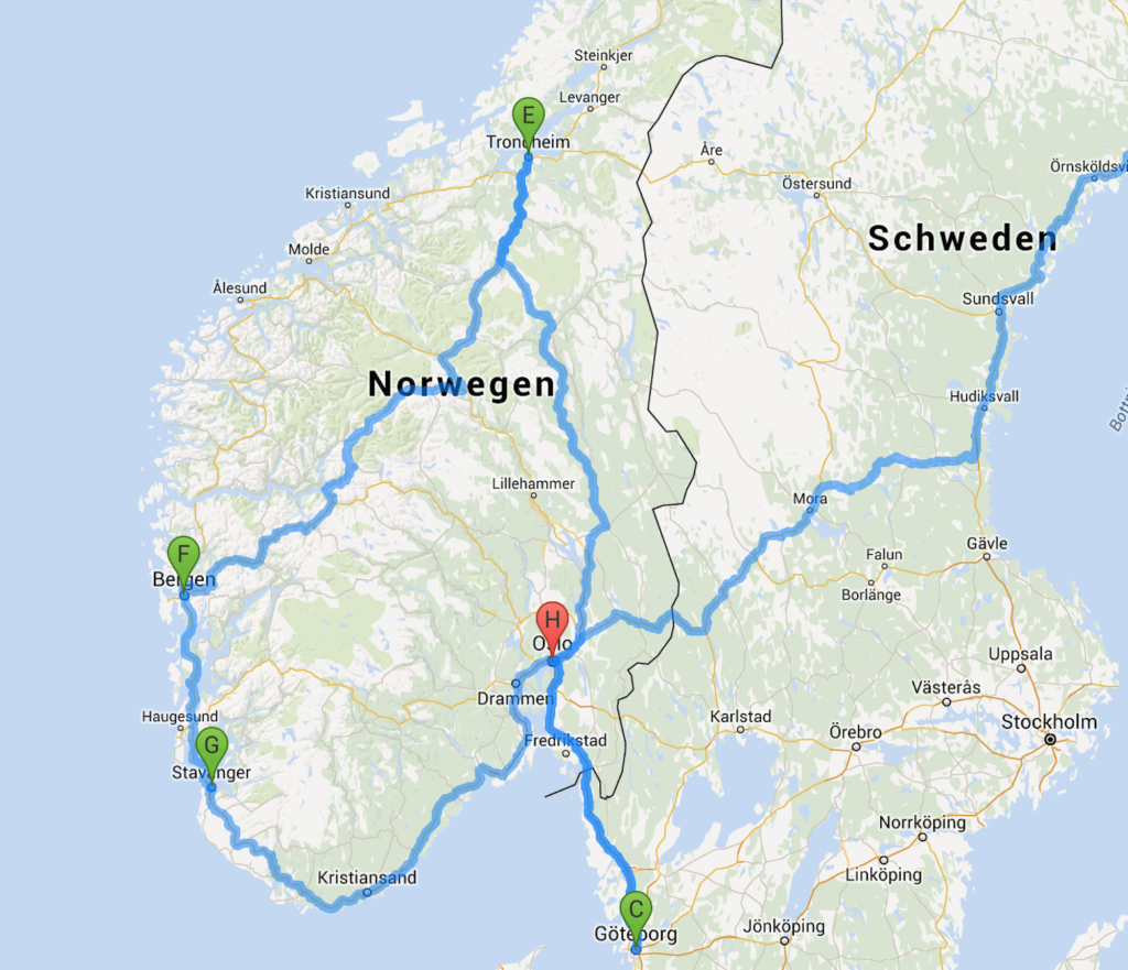 3. Teil der Reise - Norwegen mit Abstecher nach Göteborg
